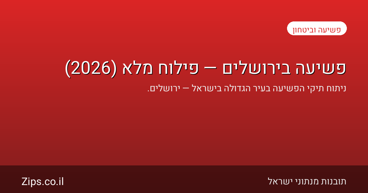 פשיעה בירושלים — פילוח מלא (2026)